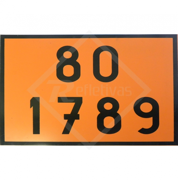 Placa Número ONU - 80 1789 Placa Número ONU - 80 1789