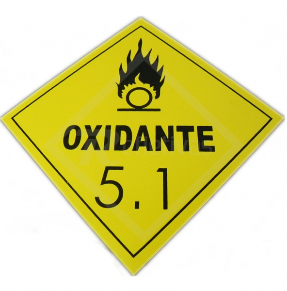 Placa Simbologia ONU - Oxidante 5.1 30 x 30 Placa Simbologia ONU - Oxidante 5.1