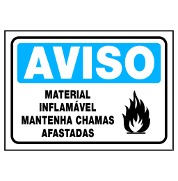 Placa Material Inflamavel Mantenha Chamas Afastadas Código do Produto: REFAV-28