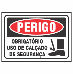 Placa Obrigatório Uso de Calçado de Segurança Código do Produto: REFPE-09