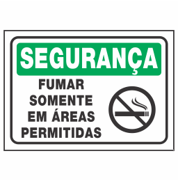 Placa Fumar Somente em Áreas Permitidas Código do Produto: REFSE-26