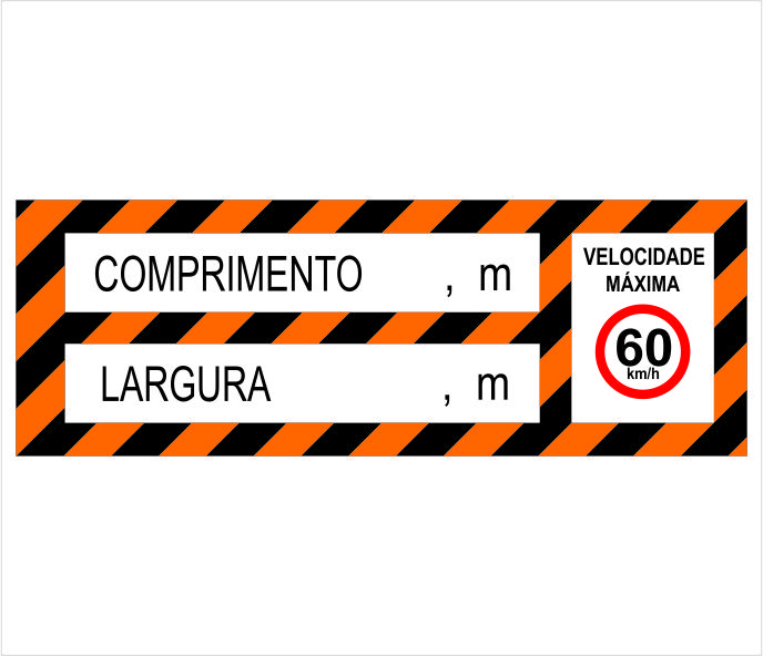 Vinil refletivo nas cores laranja e branco e base brilhante em preto.