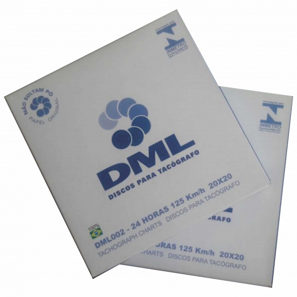 Os Discos Diagramas DML n�o desprende residuo (p�), prolongando a vida �til dos tac�grafos, n�o perdem suas grafias com contatos com �gua, �leo ou graxa