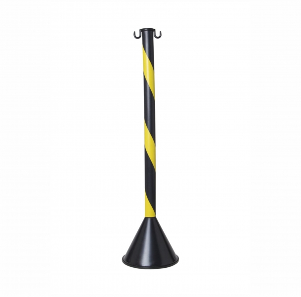 Pedestal para sinaliza��o e seguran�a confeccionado em tr�s pares ( Base, Tubo em PVC e tampa com dois ganchos constitu�dos de material resistente ).
