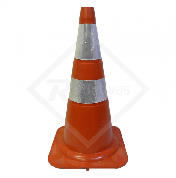 Cone Sinalizador PVC Laranja Refletivo NBR 15071.